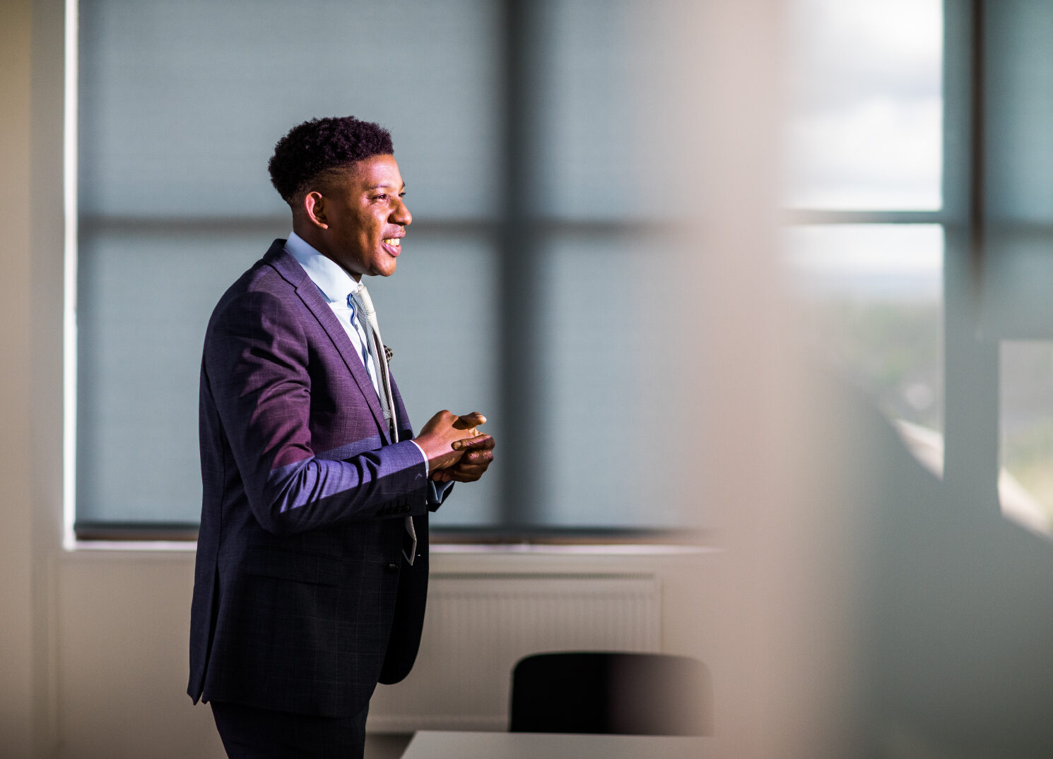 man giving speech